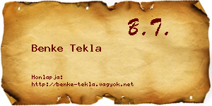 Benke Tekla névjegykártya